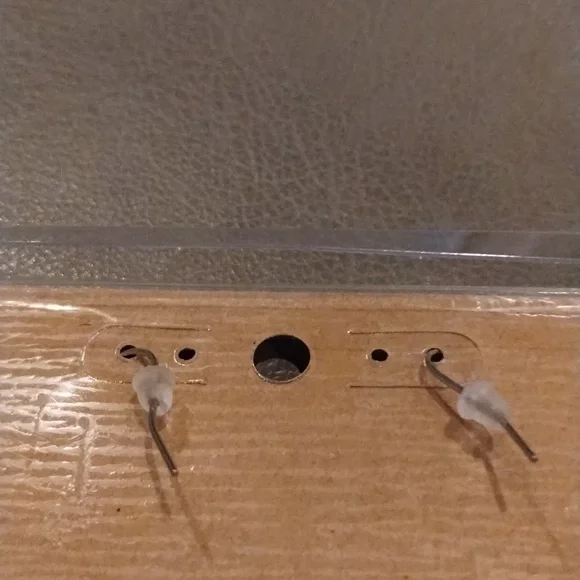 Silver Teardrop Dangle Earrings- Leather - Amanda Blue - Picture 7 of 8